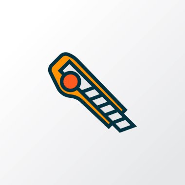 Kamu bıçağı simgesi renkli çizgi sembolü. Kaliteli kalite izole edilmiş moda biçimi ögesi.