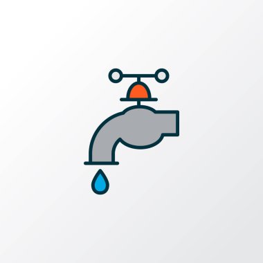 Water crane icon colored line symbol. Premium quality isolated tap element in trendy style.