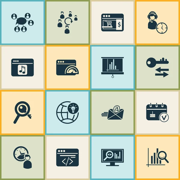 Finance icons set with custom coding, events calendar, assistance and other community elements. Isolated illustration finance icons.