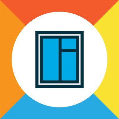 Pencere simge renkli çizgi sembolü. Premium Kalite izole kanatlı pencereler için öğe trendy tarzı.