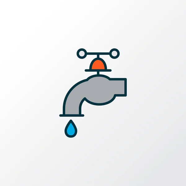 Water crane icon colored line symbol. Premium quality isolated tap element in trendy style. — ストックベクタ