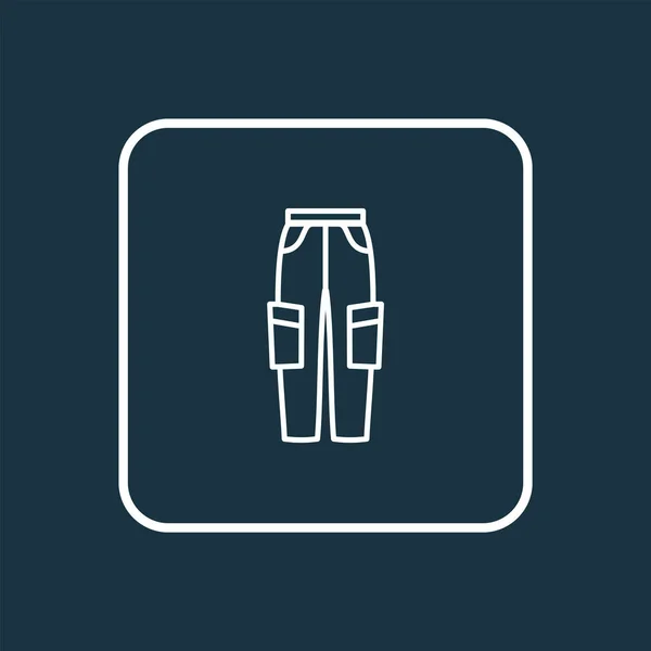 Calças de carga ícone símbolo de linha. Elemento de jeans isolado de qualidade premium em estilo moderno . — Vetor de Stock
