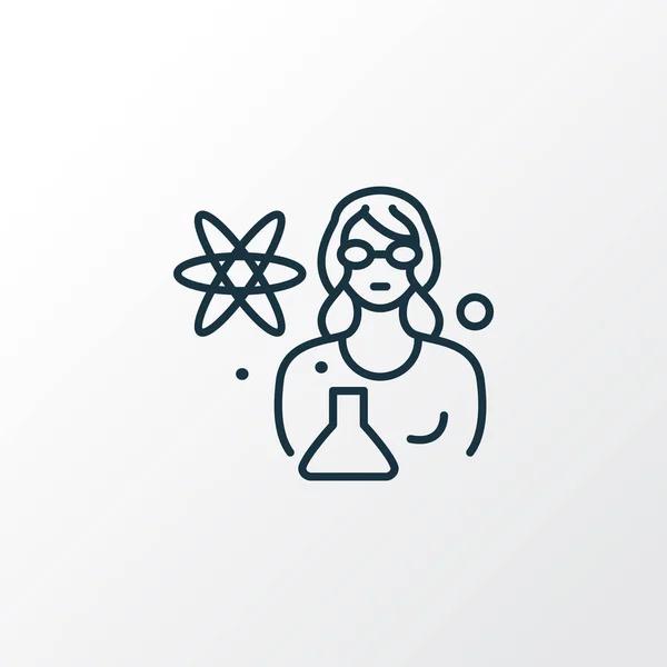 Laboratorium pictogram lijn symbool. Premium kwaliteit geïsoleerde wetenschapper vrouw element in trendy stijl. — Stockfoto