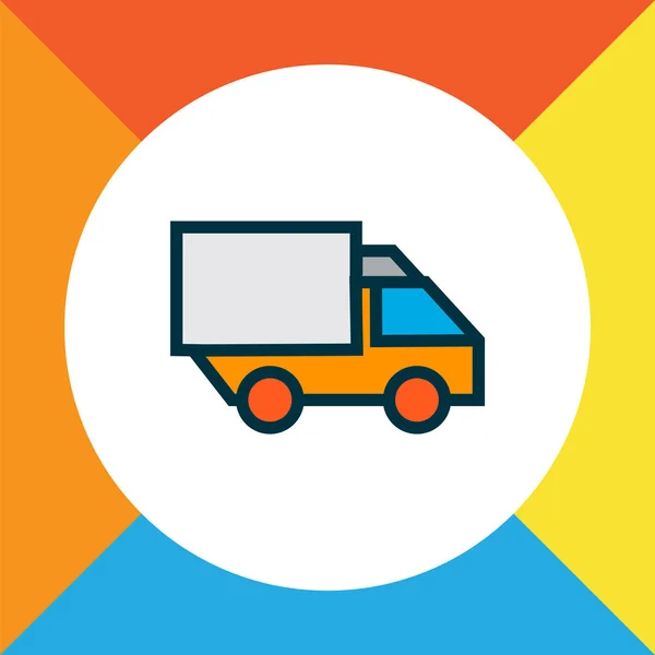 Icône de camion symbole de ligne colorée. Élément van isolé de qualité Premium dans un style branché. — Image vectorielle