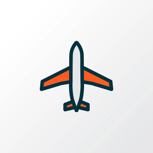 Icono de avión símbolo de línea de color. Elemento aeronáutico aislado de primera calidad en estilo moderno. — Vector de stock