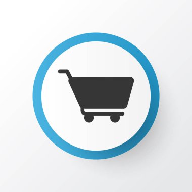 Sepeti simgesi simgesi. Premium kalite izole alışveriş arabası öğesinde trendy tarzı.