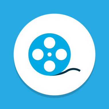 Film makarası renkli sembol. Moda tarzında birinci kalite izole edilmiş film şeridi ögesi.