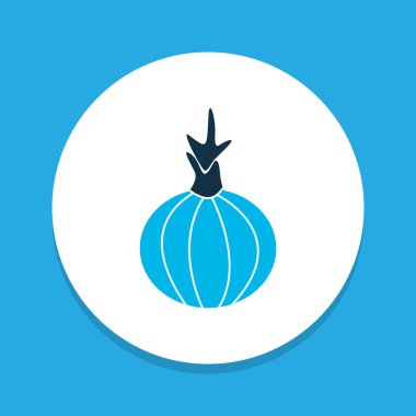 Soğan simgesi renkli sembol. Moda tarzında birinci kalite sarımsak elementi.