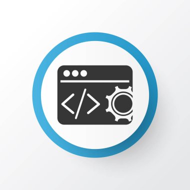 Kod optimizasyon simgesi. Moda tarzında birinci kalite izole işlem ögesi.