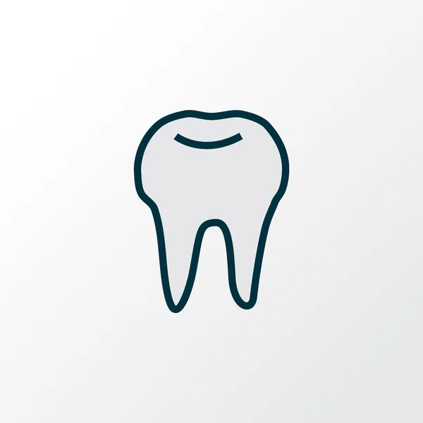 Symbole de ligne de couleur icône de dent. Élément en émail isolé de qualité supérieure dans un style tendance. — Image vectorielle