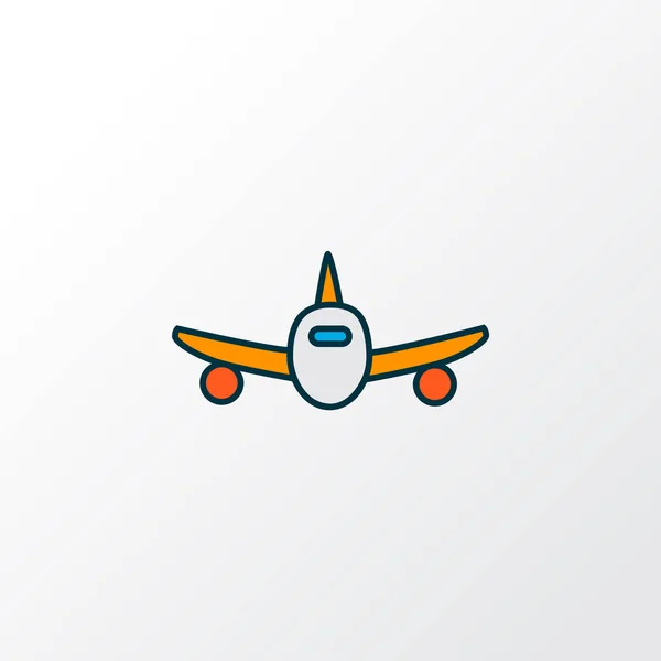 Ícone de avião colorido símbolo de linha. Elemento de aeronave isolada de qualidade premium em estilo moderno . — Vetor de Stock