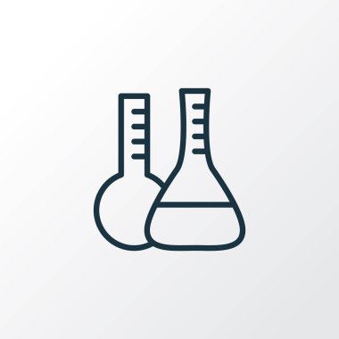 Flasks icon line symbol. Premium quality isolated test tubes element in trendy style.