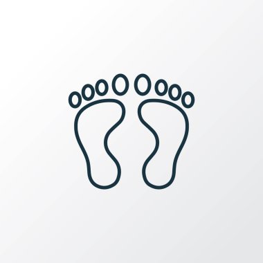 Ayak izi simgesi sembolü. Moda tarzında birinci kalite izole ayak izi ögesi.