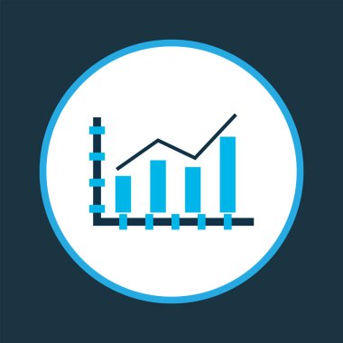 Çizgi grafik simgesini sembolü renkli. Premium kalite izole büyüme öğe trendy tarzı.