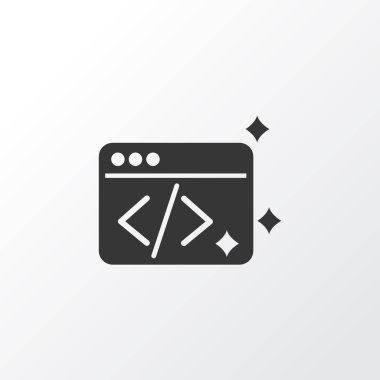 Temiz kod simgesi. Moda tarzında birinci kalite izole gelişme ögesi.