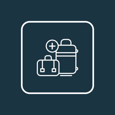 İlave Bagaj simgesi satır sembolü. Premium kalite izole Bagaj öğe trendy tarzı.