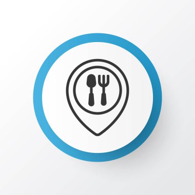 Restoran konumu simgesi simgesi. Premium Kalite izole gıda eşleştirme öğesi Trendy tarzı.
