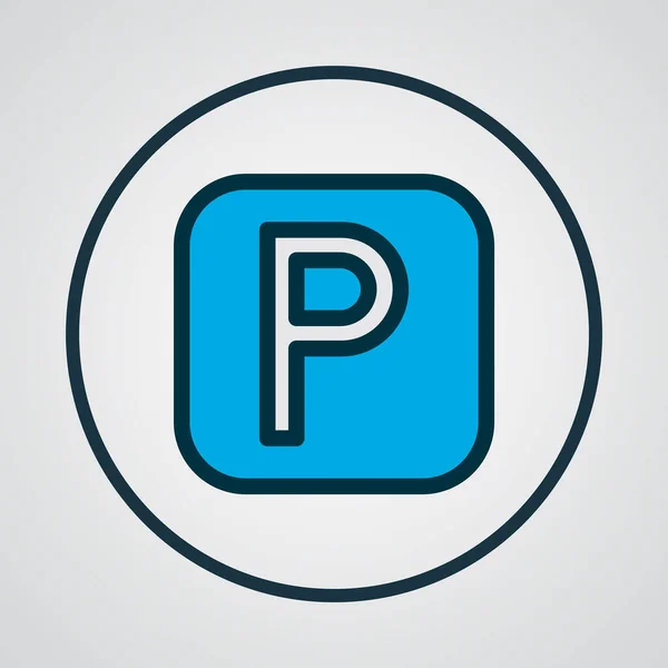 Parking sign icon colored line symbol. Premium quality isolated park zone element in trendy style. — Stock Photo, Image