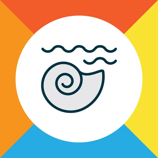 Seashell icon colored line symbol. Premium quality isolated mollusk element in trendy style. — ストックベクタ