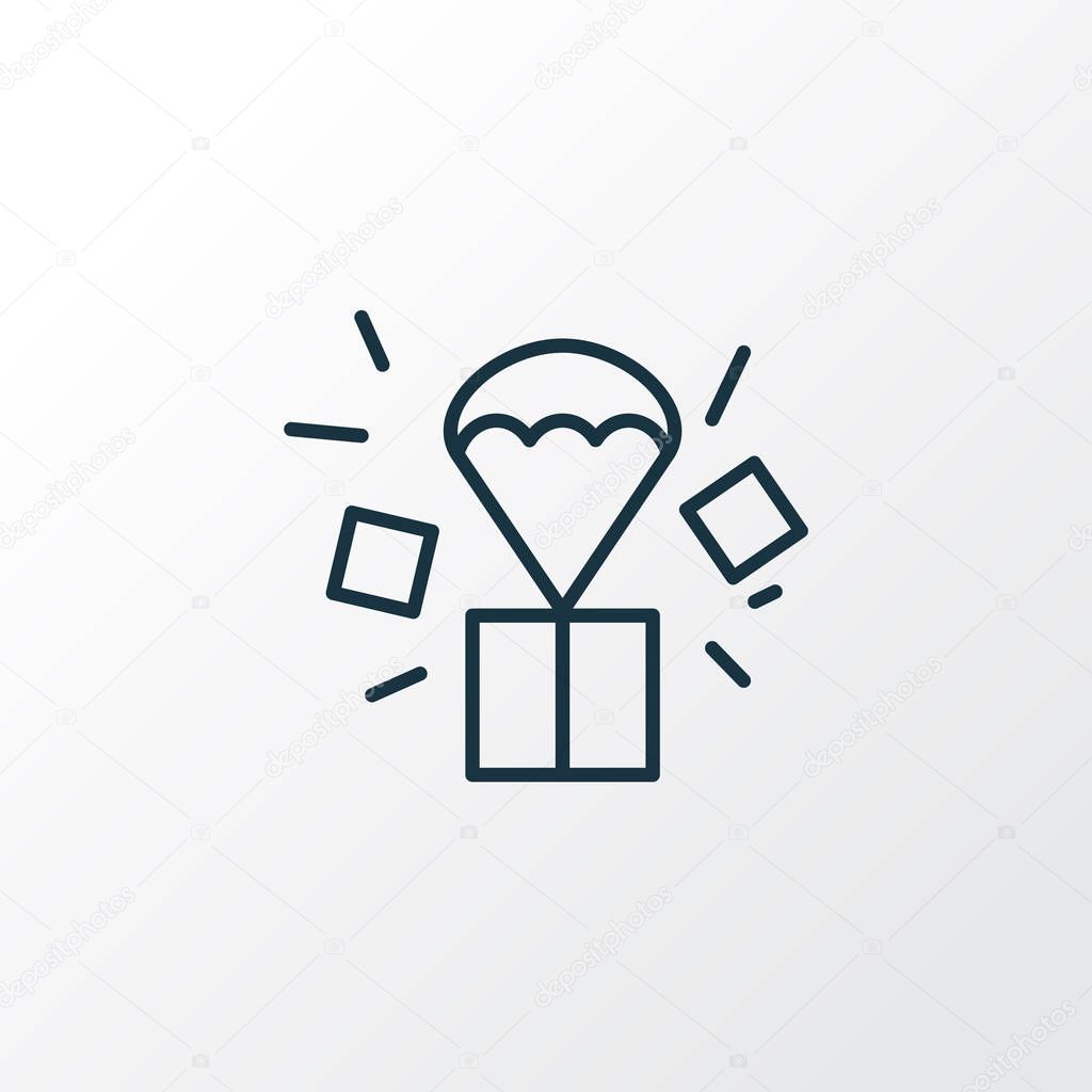 Air drop icon line symbol. Premium quality isolated parachute element in trendy style.