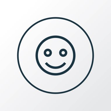 Emoji ikon çizgisi sembolü. Moda tarzında birinci kalite yalıtılmış gülümseme ögesi.