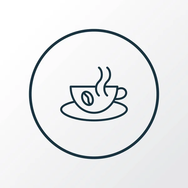 Ζεστό καφέ εικονίδιο γραμμή σύμβολο. Πριμοδότηση ποιότητας απομονωμένες καπουτσίνο στοιχείο σε μοντέρνο στυλ. — Διανυσματικό Αρχείο