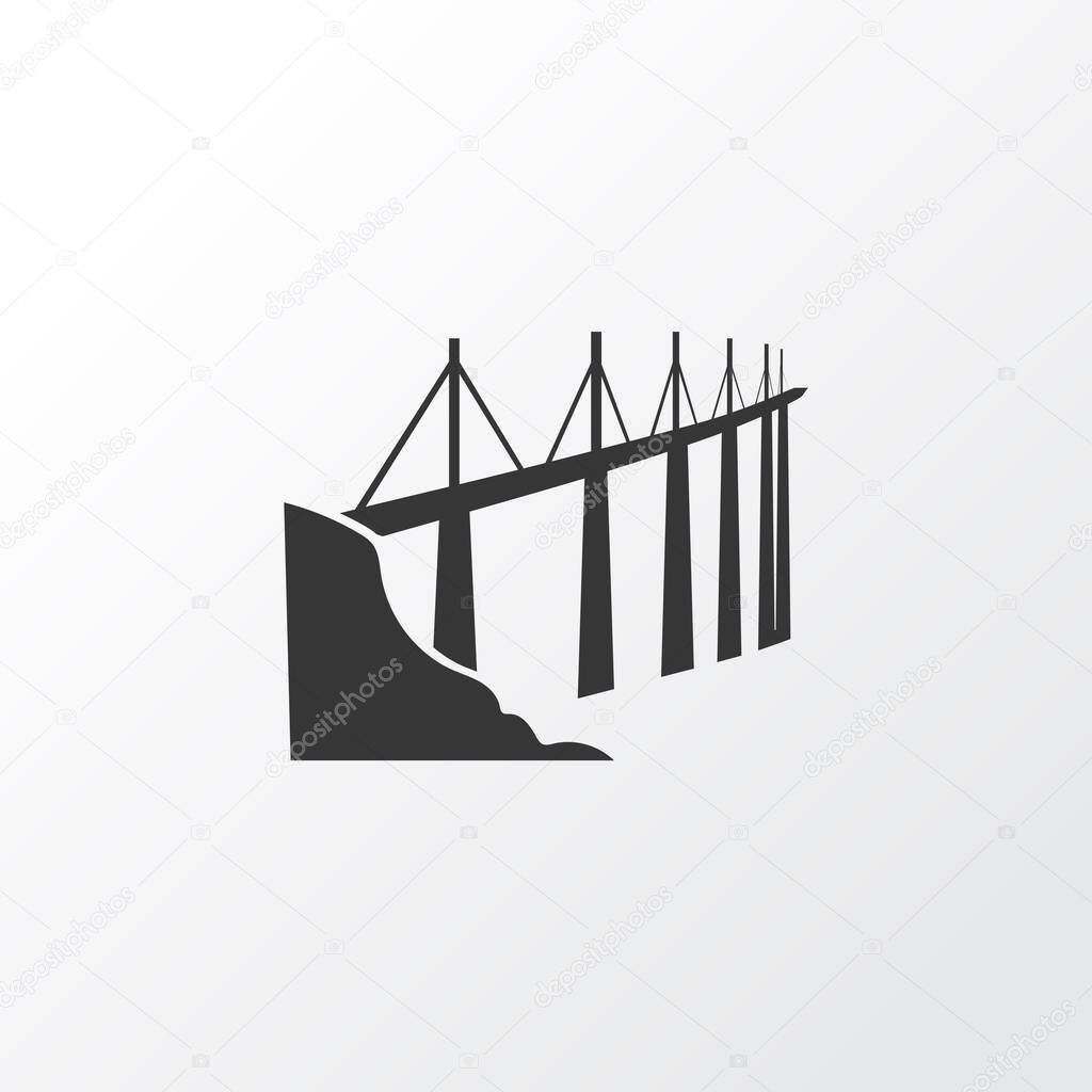 Millau bridge icon symbol. Premium quality isolated viaduct element in trendy style.