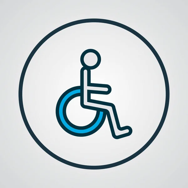 Simbolo linea colorata icona sedia a rotelle. Premium qualità isolato elemento segno disabili in stile trendy. — Vettoriale Stock