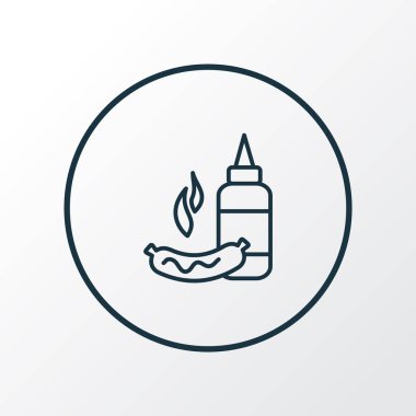 Hardal simgesi çizgi sembolü. Moda tarzında birinci kalite izole edilmiş sos ögesi.