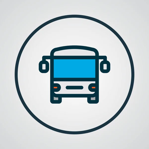 Icono de autobús símbolo de línea de color. Elemento autobus aislado de primera calidad en estilo moderno. — Vector de stock