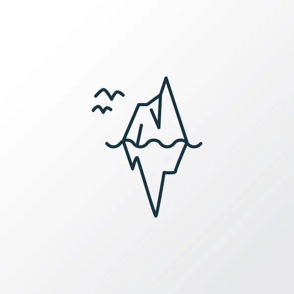 Iceberg símbolo de línea de icono. Elemento glaciar aislado de calidad premium en estilo moderno. — Vector de stock