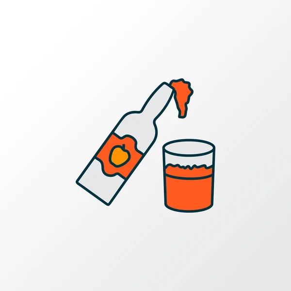 Cider ikon färgad linje symbol. Premium kvalitet isolerad dryck element i trendig stil. — Stock vektor