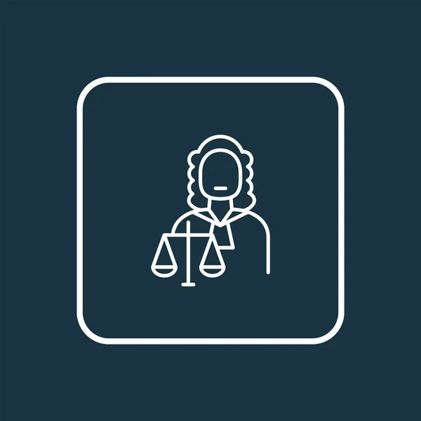 Σύμβολο γραμμής εικονιδίου δικαστή. Υψηλής ποιότητας απομονωμένο στοιχείο δικαιοσύνης σε μοντέρνο στυλ. — Διανυσματικό Αρχείο