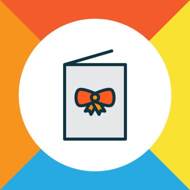 Kartpostal simgesi renkli çizgi sembolü. Premium kalite izole davet öğe trendy tarzı.