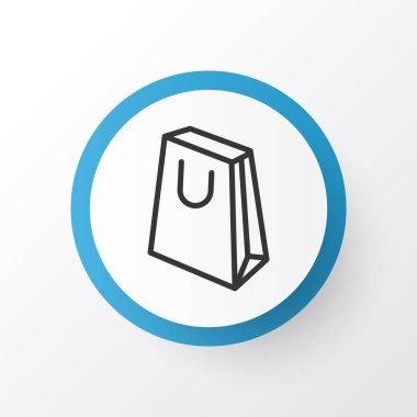 Kese kağıdı simgesi. Moda tarzında birinci kalite izole el çantası ögesi.