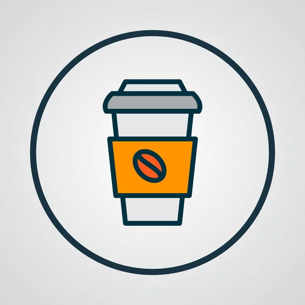 咖啡杯图标彩色线条符号. 时尚风格的优质分离脱咖啡因元素. — 图库矢量图片