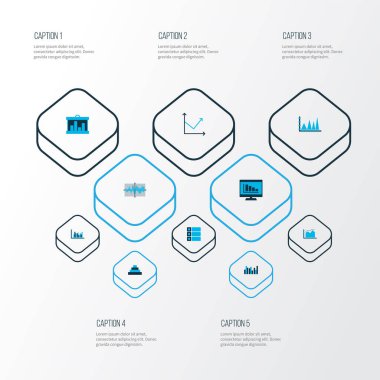 Grafikler, diyagramlar ve istatistik simgeleri kümesi. Kaliteli sembol koleksiyonu. Simgeler web, uygulama ve UI tasarımı için kullanılabilir.