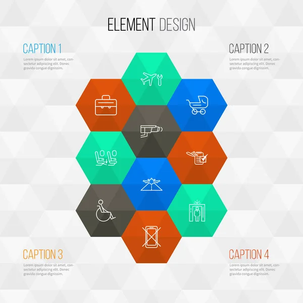 Reisen Symbole Linie Stil-Set mit Flugzeug Autobahn, Videokontrolle, Koffer und andere behinderte Elemente. Isolierte Vektorillustration Wandersymbole. — Stockvektor