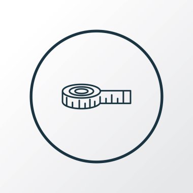 Şerit simgesi çizgisi sembolü ölçülüyor. Moda tarzında birinci kalite izole rulo metre ögesi.