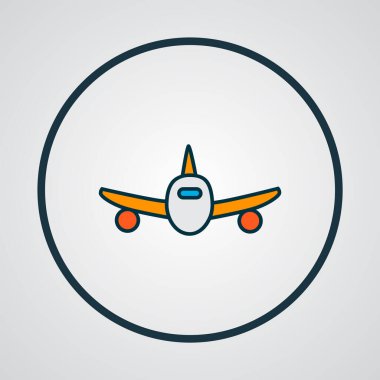 Uçak simgesi renkli çizgi sembolü. Premium kalite izole uçak öğe trendy tarzı.