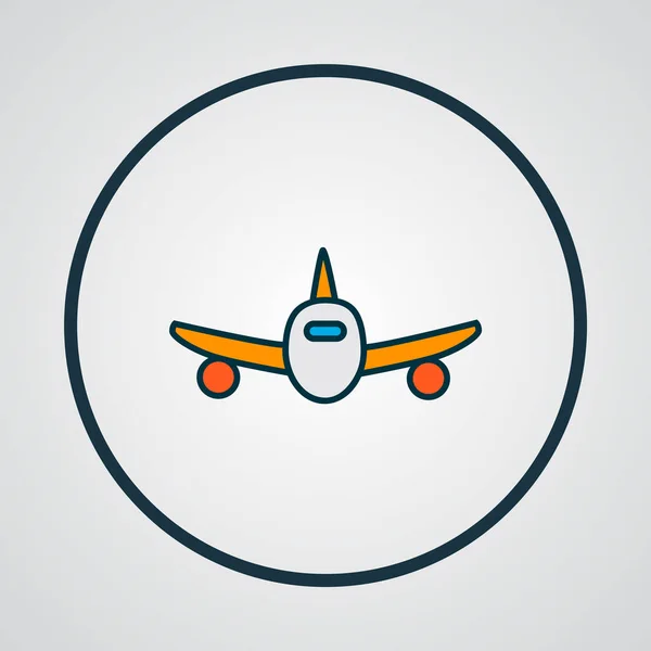 Ícone de avião colorido símbolo de linha. Elemento de aeronave isolada de qualidade premium em estilo moderno . — Vetor de Stock