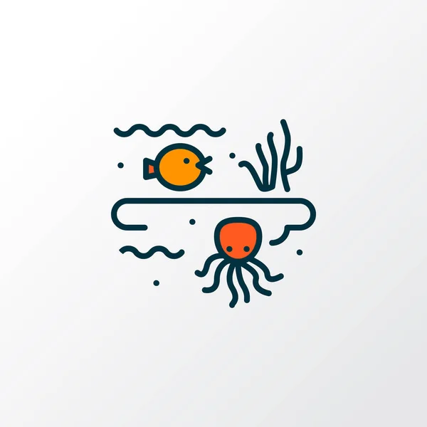 Zee leven pictogram gekleurde lijn symbool. Premium kwaliteit geïsoleerd onderwaterelement in trendy stijl. — Stockvector