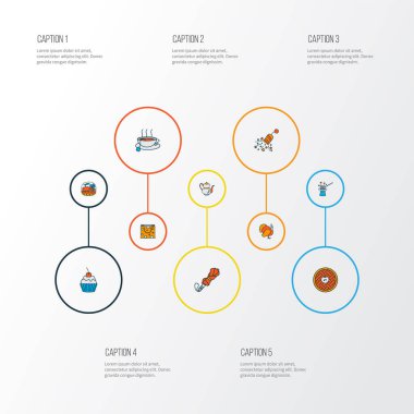 Şükran Günü simgeleri hediye paketi, elmalı turta, çaydanlık ve diğer çay fincanları ile renklendirildi. Münferit resimli şükran günü simgeleri.