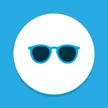 Gözlük simgesi renkli sembol. Kaliteli kalite izole güneş gözlüğü ögesi modada.