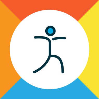 Rahatlama simgesi renkli çizgi sembolü. Kaliteli kalite izole yoga poz elementi modada.