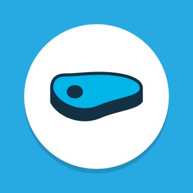 Et simgesini renkli sembol. Premium kalite izole biftek öğe trendy tarzı.