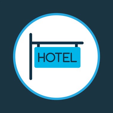 Otel işareti simgesi renkli simgesi. Premium kalite izole Inn öğe trendy tarzı.