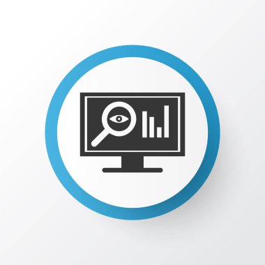 Seo izleme simgesi. Kaliteli kalite izole araştırma ögesi modada.