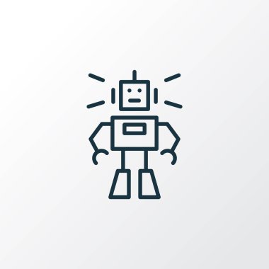 Robot oyuncağı simgesi. Kaliteli kalite modayı izole eden cyborg ögesi.