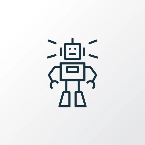 Symbol ikony zabawki robota. Wysokiej jakości izolowany element cyborga w modnym stylu. — Wektor stockowy